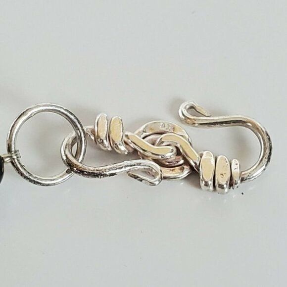 Ross-Simons Sterling Silver Chunky Bead Choker Necklace Jade Green Lace Agate - Picture 10 of 13